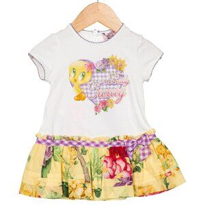 Monnalisa Girls' Floral Crew Neck Dress w/ Tags Size: 3-6M